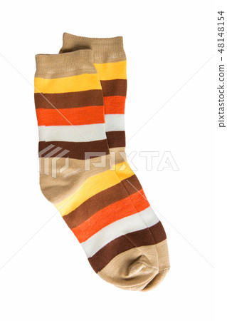 Two striped socks isolated Two striped socks isolated 48148154