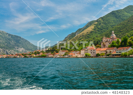 Waterfront of small town Prcanj Waterfront of small town Prcanj 48148323