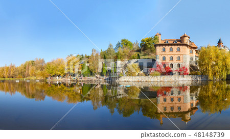 lake in the village of Buki Ukraine 48148739