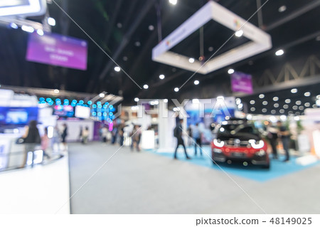 Exhibition trade fair event hall blur background Exhibition trade fair event hall blur background 48149025