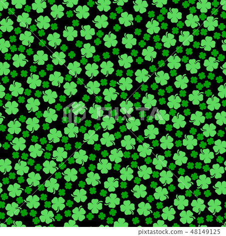 St. Patrick's Day Shamrocks 4 Leaf Seamless 48149125