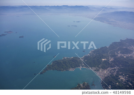 Scenery from the sky above the Seto Inland Sea Oshima 48149598