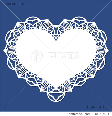 Greeting card with openwork border, paper doily Greeting card with openwork border, paper doily 48149891
