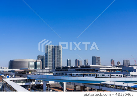 Toyosu Market Market Front Station and Fruit Building seen from the Wholesale Distribution Building Toyosu Market Market Front Station and Fruit Building seen from the Wholesale Distribution Building 48150463