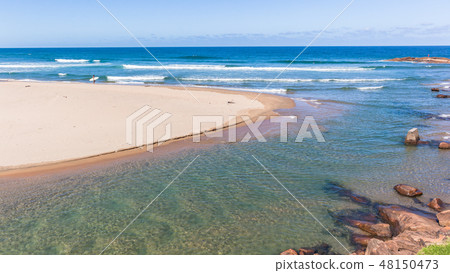 Scenic Beach Surfer Blue Ocean River Mouth Scenic Beach Surfer Blue Ocean River Mouth 48150473