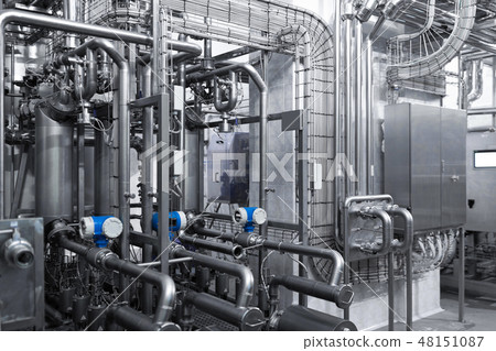 Interlacing of metal pipes. Can be used as a background Interlacing of metal pipes. Can be used as a background 48151087