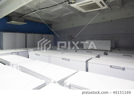 Warehouse with white refrigerators Warehouse with white refrigerators 48151189