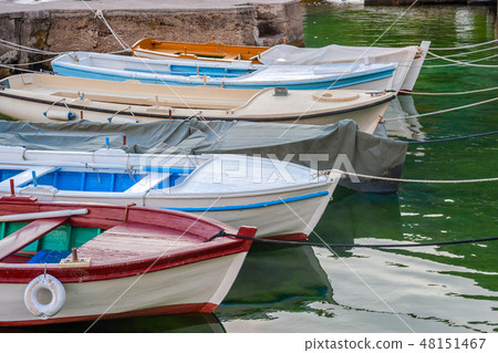Colorful boats in dock 48151467