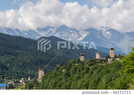 Ancient towers in Mestia 48151711