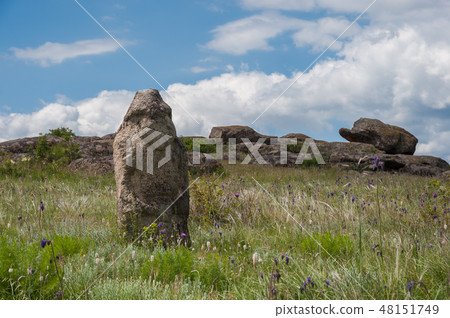 Landscape ancient polovtsian sculpture Landscape ancient polovtsian sculpture 48151749