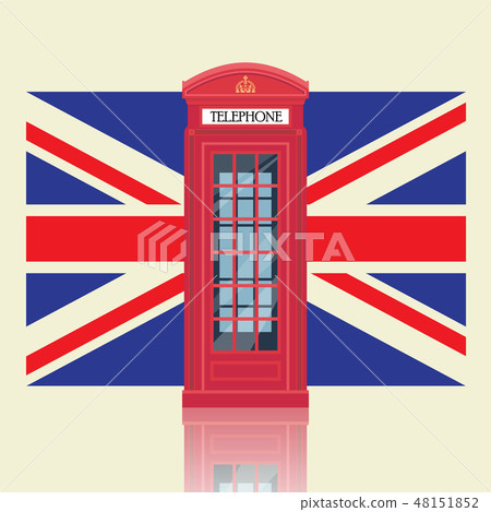 London red telephone booth United Kingdom flag London red telephone booth United Kingdom flag 48151852