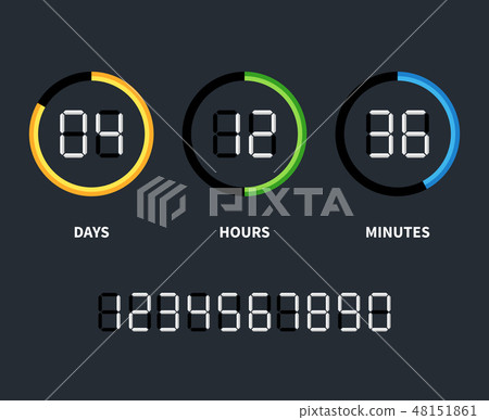 Digital clock or countdown timer. Vector time... - Stock Illustration ...
