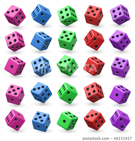 Playing dice vector set. 3d cube with numbers for board casino game 48151917