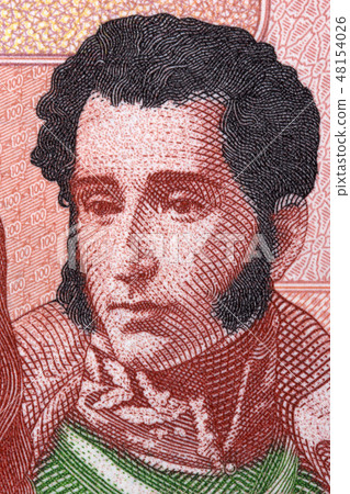Antonio Jose de Sucre portrait from Bolivian money Antonio Jose de Sucre portrait from Bolivian money 48154026