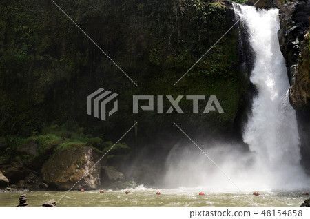 View of Tegenungan Waterfall near Ubud in Bali View of Tegenungan Waterfall near Ubud in Bali 48154858