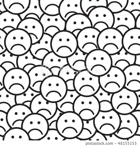 Seamless pattern with sad face icons. Seamless pattern with sad face icons. 48155153