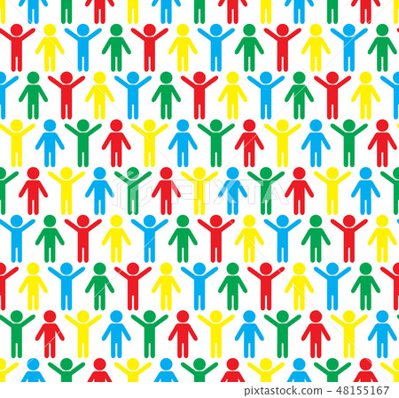 Human silhouettes seamless pattern. 48155167