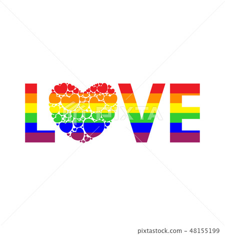 Word Love written in rainbow colors 48155199