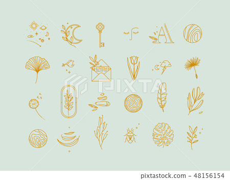 Symbols flat light turquoise Symbols flat light turquoise 48156154