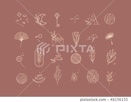 Symbols flat light dark coral Symbols flat light dark coral 48156155
