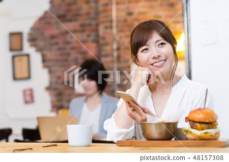 咖啡廳餐廳美食廣場小姐 48157308