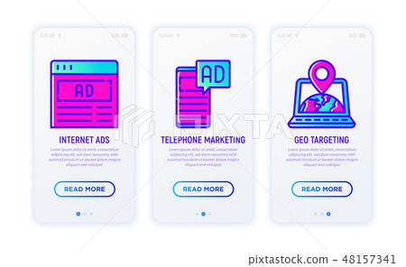 Advertising thin line icons set 48157341