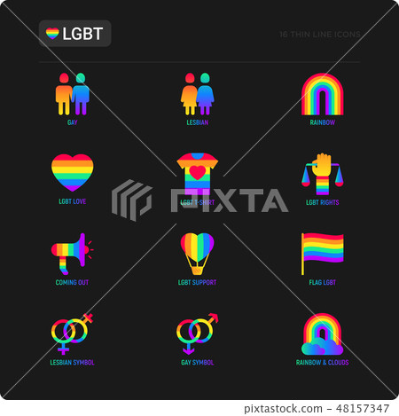 LGBT thin line icons set LGBT thin line icons set 48157347