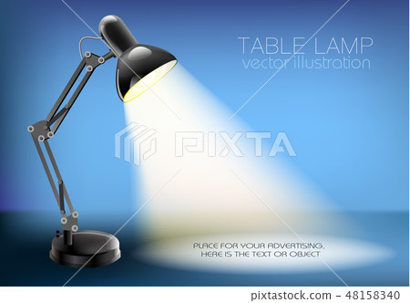 metal lamp vector illustration. Electric light for home interior, Desk lamp for office