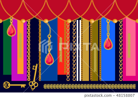 Classical border with baroque motifs. 48158807