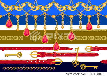 Classical border with baroque motifs. 48158845