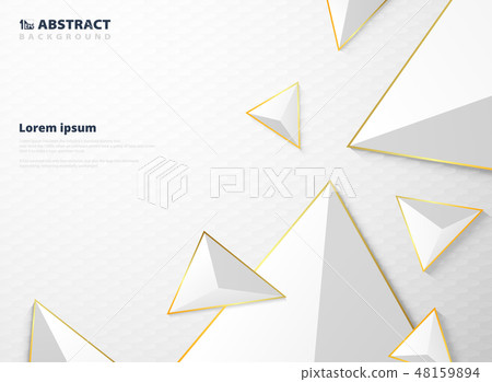 Abstract gradient white triangle polygon pattern. 48159894