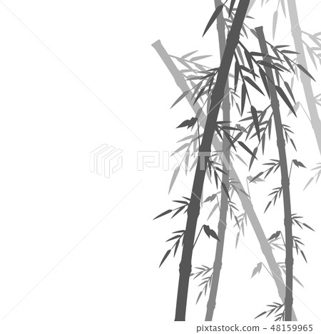 Bamboo trunk with leaves design 48159965
