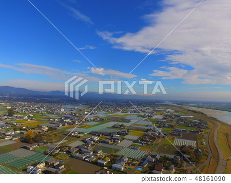 Aerial photograph at the left bank of the Yoshino river ~ drone (Ayabe Kami-machi, Tokushima prefecture) Aerial photograph at the left bank of the Yoshino river ~ drone (Ayabe Kami-machi, Tokushima prefecture) 48161090