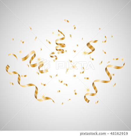 Gold confetti. Festive vector illustration Gold confetti. Festive vector illustration 48162919