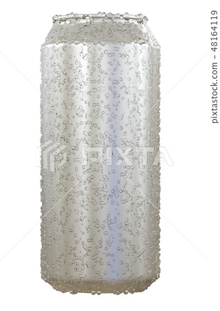 Aluminium beer or soda mock up. Realistic blank metallic can covered by water drops isolated on Aluminium beer or soda mock up. Realistic blank metallic can covered by water drops isolated on 48164119