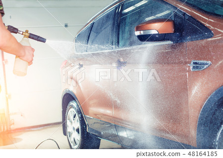 car wash with shallow depth of field car wash with shallow depth of field 48164185
