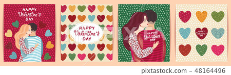 Romantic set of cute illustrations. Vector design concept for Valentines Day. Romantic set of cute illustrations. Vector design concept for Valentines Day. 48164496