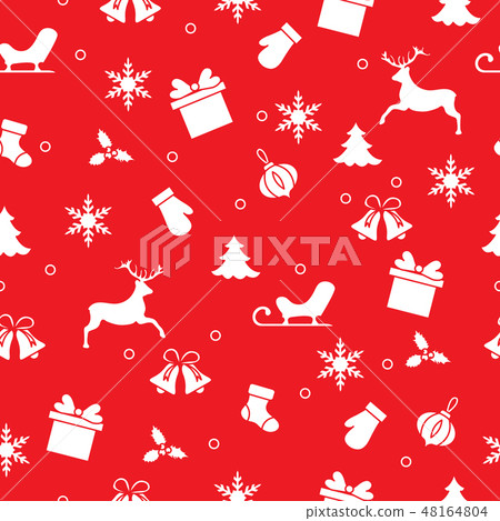 Happy New Year 2019 and Christmas seamless pattern Happy New Year 2019 and Christmas seamless pattern 48164804