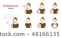 Young women who make sales promotion sales etc. Upper body vector set of estheticians 48166135