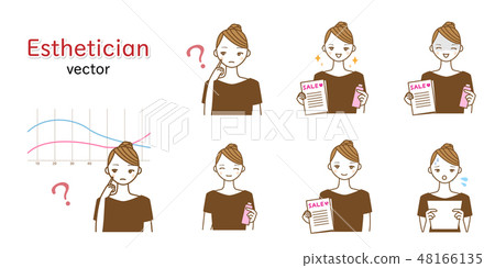 Young women who make sales promotion sales etc. Upper body vector set of estheticians Young women who make sales promotion sales etc. Upper body vector set of estheticians 48166135