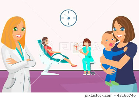 Woman Gynecological Examination Flat Illustration 48166740