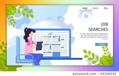 Searching Job Online Service Flat Vector Website Searching Job Online Service Flat Vector Website 48166830