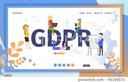 GDPR Official Regulations Flat Vector Website GDPR Official Regulations Flat Vector Website 48166831