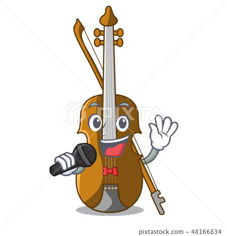 Singing violin in the cartoon music room Singing violin in the cartoon music room 48166834