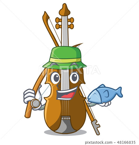 Fishing violin in the cartoon music room 48166835