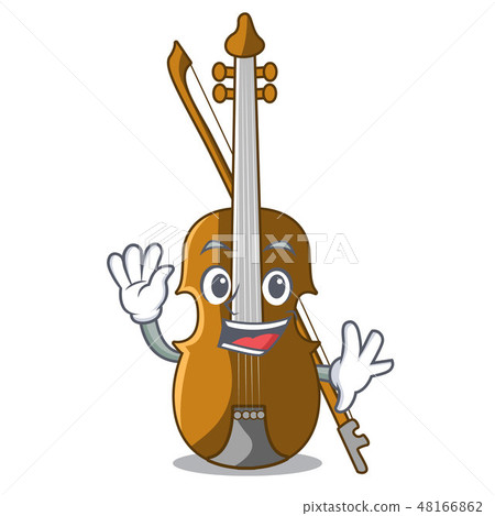 Waving violin in the shape cartoon wood 48166862