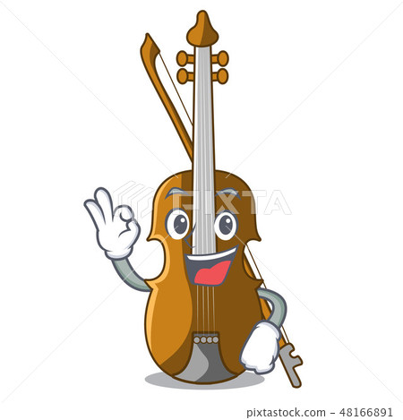 Okay violin in the shape cartoon wood 48166891