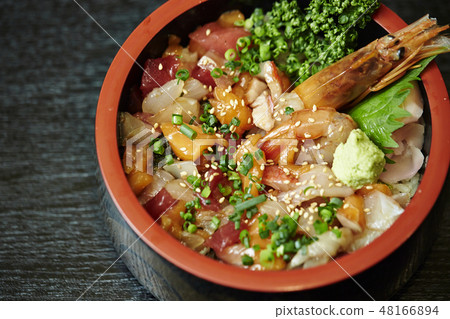 蝦金槍魚碗三文魚用海鮮 48166894