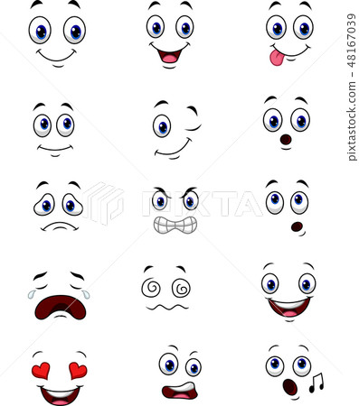 Cartoon faces expressions collection set Cartoon faces expressions collection set 48167039