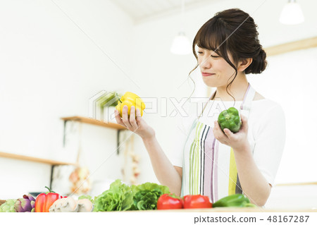 Kitchen Female housewife housework lifestyle cuisine Kitchen Female housewife housework lifestyle cuisine 48167287